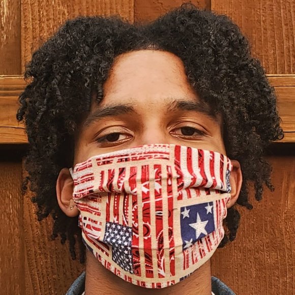 Bandana/Flag Handmade Cotton Face Mask,Reuse/Wash - Picture 1 of 4